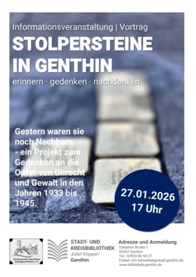 Stolpersteine in Genthin – erinnern · gedenken · nachdenken (Bild vergr&ouml;&szlig;ern)