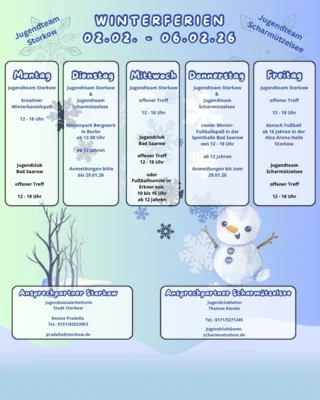 Meldung: Winterferien 2026 Jugendteam Scharmützelsee / Storkow