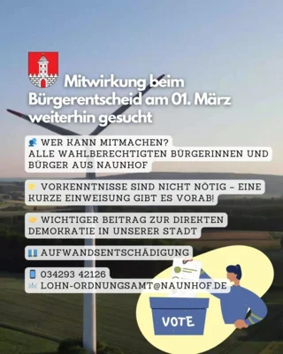 Mitwirkung beim Bürgerentscheid am 01. März 2026
