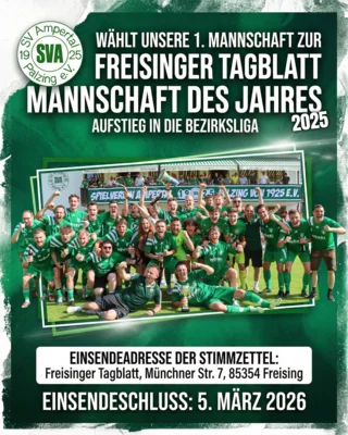 Wahl zur Freisinger Tagblatt Mannschaft des Jahres 2025 (Bild vergr&ouml;&szlig;ern)