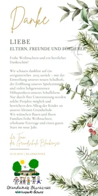 Fröhliche Weihnachten und ein gesundes neues Jahr wünscht das Team der Grundschule Blankensee (Bild vergr&ouml;&szlig;ern)
