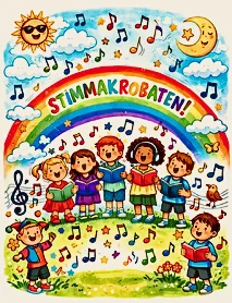 Abbildung fröhlich singende Kinder (Bild vergr&ouml;&szlig;ern)