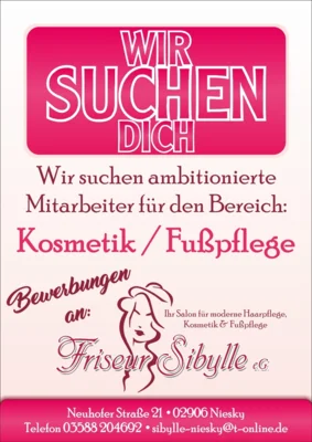 Kosmetik/Fußpflege - Mitarbeiterin gesucht (Bild vergr&ouml;&szlig;ern)
