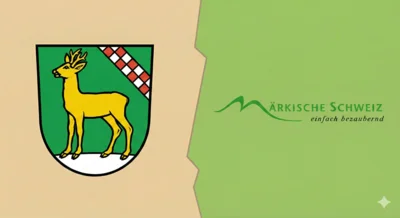 Wappen der Gemeinde und Logo vom Amt Märkische Schweiz [KI-generiert] (Bild vergr&ouml;&szlig;ern)