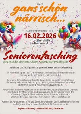 Seniorenfasching in der Elsenzhalle Bammental (Bild vergr&ouml;&szlig;ern)