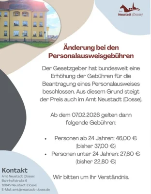 Änderung bei den Personalausweisgebühren (Bild vergr&ouml;&szlig;ern)