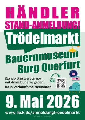 Händlerstand-Anmeldung für den Trödelmarkt im Bauernmuseum am 9. Mai