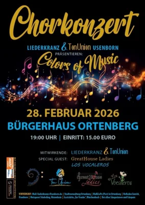 Colors of Music - Chorkonzert von Liederkranz und TonUnion Usenborn (Bild vergr&ouml;&szlig;ern)