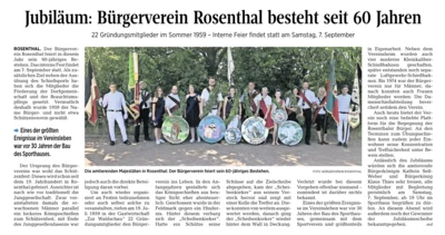 Zeitungsbericht anlässlich des 60. jährigen Jubiläums (Bild vergr&ouml;&szlig;ern)