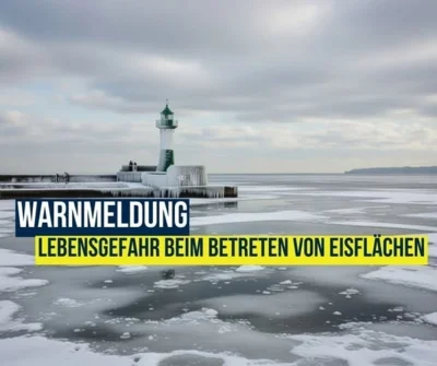 Lebensgefahr auf dem Eis an der Ostsee!