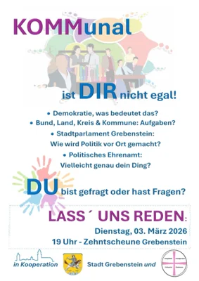 LASS´ UNS REDEN:  Dienstag, 03. März 2026  - 19 Uhr - Zehntscheune Grebenstein (Bild vergr&ouml;&szlig;ern)