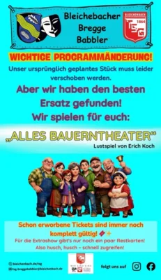 Bleichebacher Bregge Babbler ändern Spielplan – Ersatzstück sorgt für frischen Theaterabend (Bild vergr&ouml;&szlig;ern)