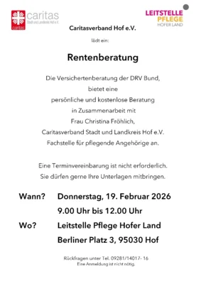Kostenlose Rentenberatung am 19.02.26 (Bild vergr&ouml;&szlig;ern)