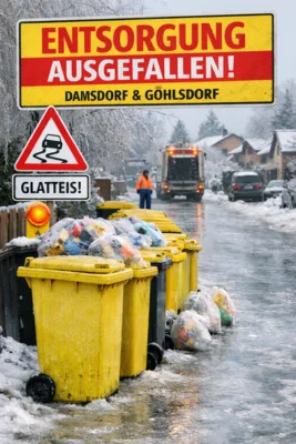 Säcke als Ersatz für nicht abgefahrene gelbe Tonnen (Bild vergr&ouml;&szlig;ern)