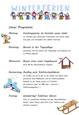 Meldung: Hortprogramm in den Winterferien