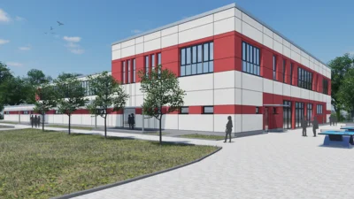 Oberschule Falkensee: Rohbauarbeiten für den Neubau der Sporthalle mit Erweiterungsbau und Außensportanlage beginnen in Kürze