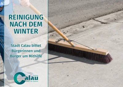 Foto: Am 16. März beginnt die Reinigung nach den Wintermonaten. Im Vorfeld bittet die Stadt Calau Anlieger von Gehwegen darum, den Splitt von diesen zu entfernen. Grafik: Stadt Calau Foto zur Meldung: Straßenreinigung ab 16. März / Bitte um Mithilfe von Anliegern