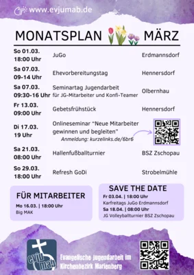 Monatsplan März