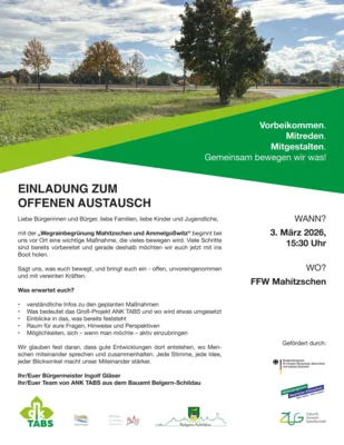 Einladung zum offenen Austausch am 3. März