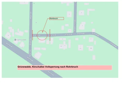 Rohrbruch in Grünewalde