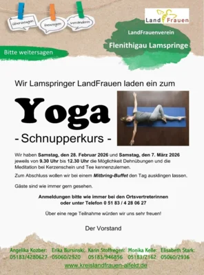 YOGA-SCHNUPPERKURS