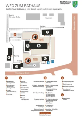 Wegeführung auf dem Rathausgelände während der Sanierungsarbeiten - Pflasterarbeiten an provisorischen Wegen beginnen