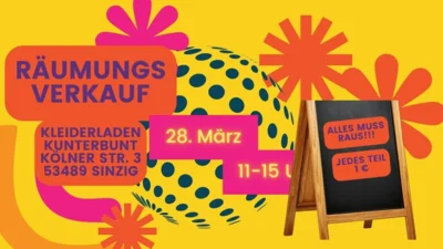 „Alles muss raus – jedes Teil für 1 €“ - Letzter Abverkauf im Kleiderladen Kunterbunt am 28. März von 11-15 Uhr (Bild vergr&ouml;&szlig;ern)
