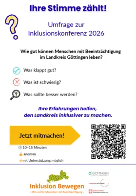 Umfrage zur Vorbereitung der Inklusionskonferenz 2026 im Landkreis Göttingen (Bild vergr&ouml;&szlig;ern)
