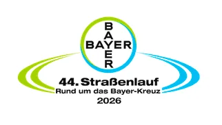 Logo des 44. Straßenlaufs "Rund um das Bayer-Kreuz" 2026 (Bild vergr&ouml;&szlig;ern)