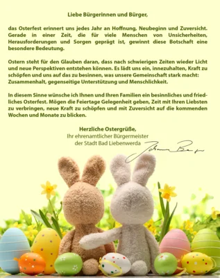 Ostergrüße des ehrenamtlichen Bürgermeisters der Stadt Bad Liebenwerda (Bild vergr&ouml;&szlig;ern)