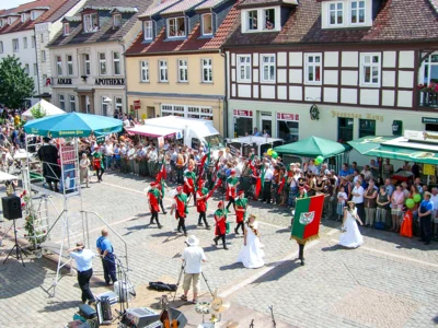 Begeisterte  Zuschauer: Der opulente Festumzug zu 750 Jahre Pritzwalk im Juni 2006. Foto: Fred Pogalski/Stadt Pritzwalk (Bild vergr&ouml;&szlig;ern)