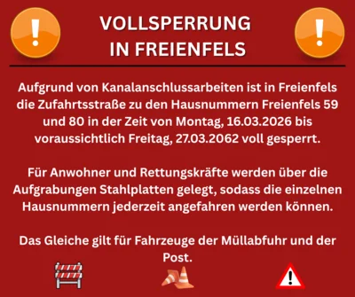 Vollsprerrung in Freienfels! (Bild vergr&ouml;&szlig;ern)