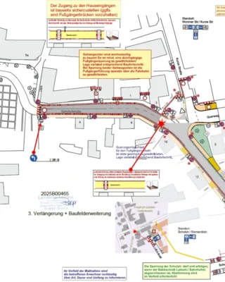 Erweiterung der Straßensperrung Kurze Straße bis Markt ab 16. März 2026