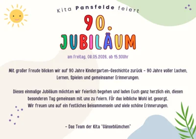 Bild zur Meldung 90. Kita Jubiläum Pansfelde (Bild vergr&ouml;&szlig;ern)