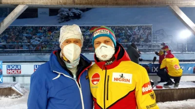 Dr. Gunter Frenzel und Weltmeister Francesco Friedrich (Bild vergr&ouml;&szlig;ern)