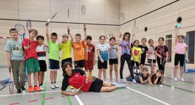Badminton mit Nicole Grether, Klasse 4a