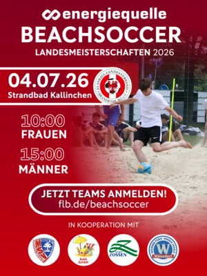 Energiequelle‑Beachsoccer‑Landesmeisterschaften 2026 – Jetzt anmelden!