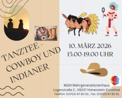 Flyer zum Tanztee "Cowboys und Indianer" (Bild vergr&ouml;&szlig;ern)