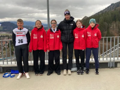Bruno, Karla, Anja, Pauline uund Minna mit Landestrainer Stefan Wiedmann (Bild vergr&ouml;&szlig;ern)