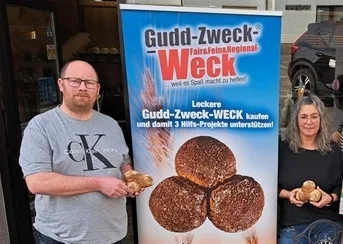 Die engagierte Bäckerei von Michael & Daniela Schmidt in Grügelborn backt ab 2026 jetzt auch den Gudd-Zweck-WECK aus Dinkel. (Bild vergr&ouml;&szlig;ern)