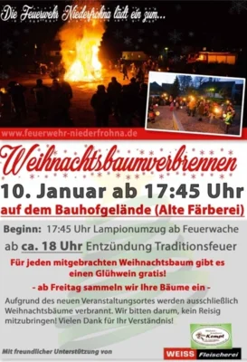 Meldung: Weihnachtsbaumverbrennen der FFW