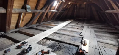 Fertiger Weg über den Dachboden