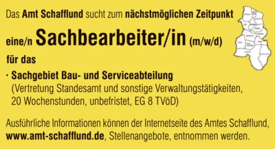 Stellenausschreibung Amt Schafflund (Bild vergr&ouml;&szlig;ern)