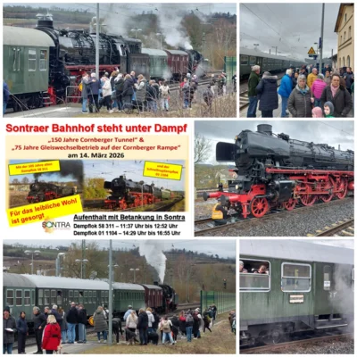 Sontraer Bahnhof steht unter Dampf (Bild vergr&ouml;&szlig;ern)