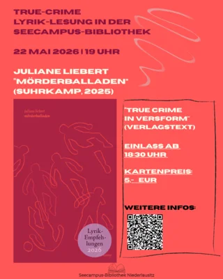 „Mörderballaden“ True-Crime Lyrik-Lesung in der Seecampus-Bibliothek (Bild vergr&ouml;&szlig;ern)