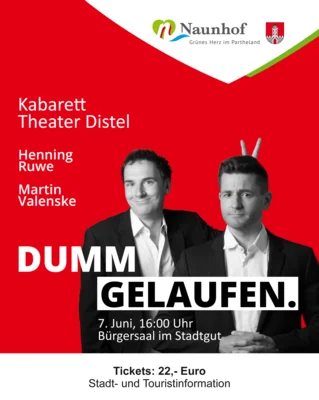 Ticketverkauf gestartet: Das Kabarett der jungen DISTEL Berlin mit Ruwe & Valenske gastiert am 7. Juni im Naunhofer Bürgersaal