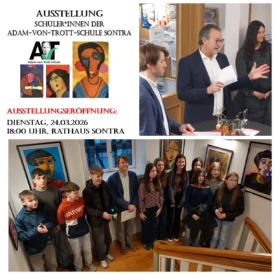 Impressionen von der Ausstellungseröffnung der 7G im Sontraer Rathaus (Bild vergr&ouml;&szlig;ern)