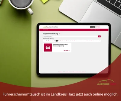 Symbolbild zur Meldung Führerscheinumtausch jetzt auch online im ©LK Harz (Bild vergr&ouml;&szlig;ern)
