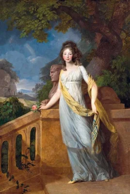 Johann Friedrich Tischbein - Kronprinzessin Luise in einer antikisierenden Landschaft 1796