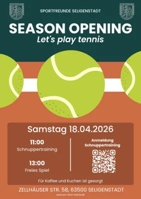 Saisoneröffnung der Tennisabteilung – Schnuppermitgliedschaft & kostenloses Schnuppertraining (Bild vergr&ouml;&szlig;ern)